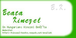 beata kinczel business card